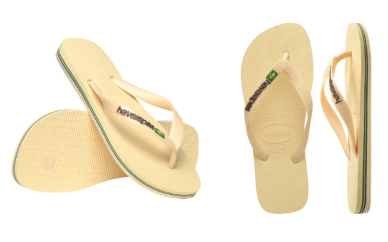 Tongs Havaianas Taille 9 Couleur Crème - Nouveau Style, Occasion, En Tissu